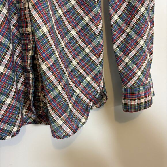 Wrangler Western Plaid Button Down Shirt Retro 70s Style Top | Dark Autumn - Picture 6 of 6